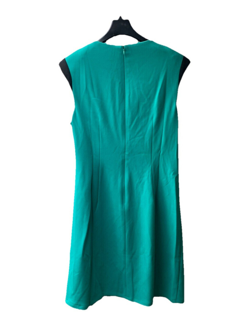 Donna Morgan Womens Teal Green Extended Shoulder Cap Sleeve Sheath Dress Size 12
